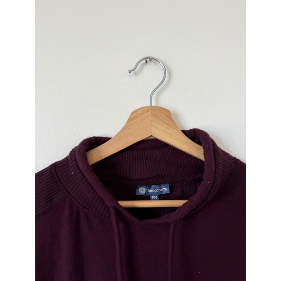 Democracy Women's Mixed Media Hoodie – Maroon – Size Petite Medium – NWT - Picture 2 of 4
